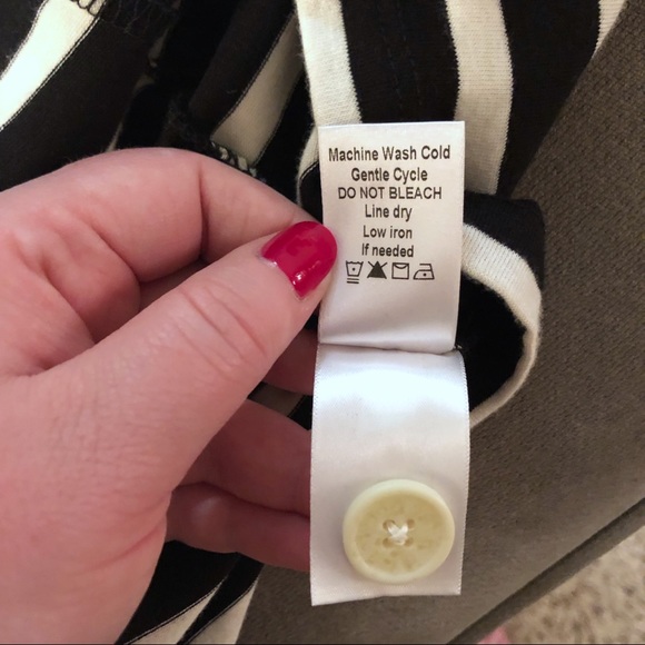 Coldwater Creek Black & Cream Striped Cardigan - Picture 5 of 5